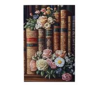 Liorosa Petali tra le pagine 1000 pezzi di puzzle in legno per adulti, delicate rose annidate e libro antico, ogni pezzo è unico, adatto per la ricreazione familiare e la decorazione della parete