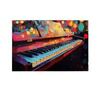 Liorosa Pianoforte dipinto 1000 pezzi di puzzle in legno per adulti, colori vivaci, ogni pezzo è unico, sfida per te stesso, montaggio pratico della tua decorazione artistica da parete, regalo per gli