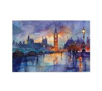 Liorosa Puzzle ad acquerello Londra Night per adulti 1000 pezzi, divertente Big Ben Landmark Architettura, pezzi si adattano perfettamente, ideali per relax e divertimento in famiglia, regalo adatto