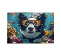Liorosa Puzzle avventura corallo cucciolo per adulti 1000 pezzi, cane giocoso in attrezzatura subacquea tra pesci e barriere coralline colorate, design vivace e unico, adatto per la ricreazione in