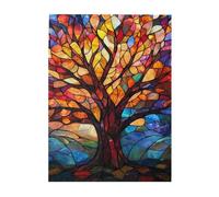 Liorosa Puzzle classici in vetro colorato in fiore per adulti 500 pezzi, colori incredibilmente vivaci, design unico e bello, montaggio pratico della tua decorazione domestica da parete