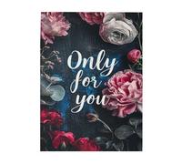 Liorosa Puzzle classico con illustrazione floreale per adulti, 500 pezzi, slogan Only For You, pezzi si adattano perfettamente, adatti per la ricreazione familiare e la decorazione della parete