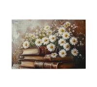 Liorosa Puzzle classico da 1000 pezzi con margherite per adulti, puzzle in legno con pittura a olio classica vintage, adatto per le attività ricreative in famiglia, per gli amanti della lettura