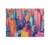 Liorosa Puzzle colorati della città per adulti 500 pezzi, design unico e meraviglioso immaginazione, adatto per divertirsi con la famiglia e gli amici, sfida a te stesso