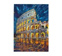 Liorosa Puzzle Colosseo sotto cielo stellato per adulti 500 pezzi, antiche rovine in vorticosa luce stellare, meravigliosa immaginazione, rilassarsi e godersi il divertimento di risolvere puzzle
