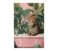 Liorosa Puzzle da 1000 pezzi animali selvaggi e stravaganti per adulti, fantasia leopardo in bolle, estetica dai colori morbidi, adatto per la ricreazione in famiglia, goditi il processo di