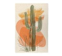 Liorosa Puzzle da 1000 pezzi di cactus a tre colonne dipinto a mano, design vivace e unico, ogni pezzo è unico, ideale per il relax e il divertimento in famiglia, regalo per gli amanti dei cactus