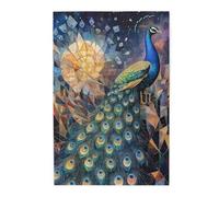 Liorosa Puzzle da 1000 pezzi di pavone in vetro colorato nel paese delle meraviglie geometrico, sfida dai colori vivaci per adulti, splendido regalo decorativo da parete, attività divertenti per le