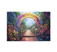 Liorosa Puzzle da 1000 pezzi per adulti, arco floreale incantato, tunnel con fiori vibranti in giardino illuminato dal sole, arte fantasy in legno di alta qualità, attività divertenti per le vacanze