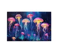 Liorosa Puzzle da 1000 pezzi per adulti aurora di mare profondo, sciame luminoso di meduse con bordi sfumati che ballano attraverso le foreste di corallo, design vivace e unico, adatto per serate di