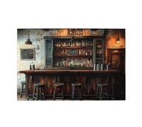 Liorosa Puzzle da 1000 pezzi per adulti - bar vintage, capolavoro di barre in legno invecchiato e strumenti per cocktail in metallo, sollievo dallo stress, adatto per attività ricreative in famiglia