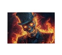 Liorosa Puzzle da 1000 pezzi per adulti con teschio di fiamma, stile gotico fantasy, opere d'arte mozzafiato, design vivace, pezzi di puzzle in legno stravaganti, attività creative hobby per adulti