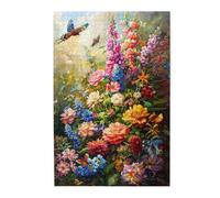 Liorosa Puzzle da 1000 pezzi per adulti - Giardino delle farfalle incantate, vibrante sinfonia floreale con farfalla danzante, puzzle in legno dal design unico, pezzi si adattano perfettamente insieme