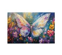 Liorosa Puzzle da 1000 pezzi per adulti - Giardino delle farfalle incantato, ali iridescenti con motivi colorati con pietre preziose, arte in legno di alta qualità, ideale per relax e divertimento in