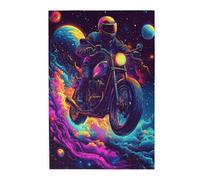 Liorosa Puzzle da 1000 pezzi per adulti illuminato astronauta viaggio in moto attraverso pianeti e nebulose. Stress - Allevia il divertimento e una festa per gli occhi, ideale per gli amanti dell'arte