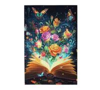 Liorosa Puzzle da 1000 pezzi per adulti Libro di fiabe stravagante con magia floreale, farfalle danzanti e pagine, puzzle in legno per adulti, colori vivaci, divertiti a risolvere puzzle con la