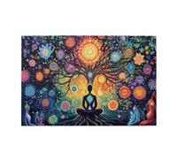 Liorosa Puzzle da 1000 pezzi per adulti, meditazione cosmica, chakra sotto l'albero dei mandala, arte spirituale in legno di alta qualità, colori vivaci, sollievo dallo stress, regalo per amici e