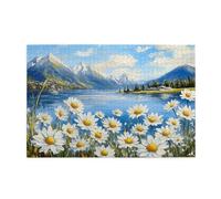 Liorosa Puzzle da 1000 pezzi per adulti paesaggio acquatico floreale - capolavoro con petali che rispecchiano la vista sul lago, ogni pezzo è unico, allevia lo stress, allevia lo stress, esercita