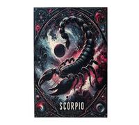 Liorosa Puzzle da 1000 pezzi per adulti Scorpione nero, una serie unica di dodici costellazioni di puzzle in legno, rilassamento profondo per te stesso, brainstorming per alleviare lo stress, regalo