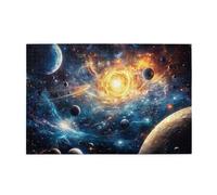 Liorosa Puzzle da 1000 pezzi per adulti sistema solare mistico con pianeti vivaci, puzzle unico in legno di arte celeste, regalo per gli amanti dello spazio, pezzi si adattano perfettamente