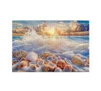 Liorosa Puzzle da 1000 pezzi per adulti Sunrise conchiglie vista spiaggia, sfida cerebrale, esercizio pratico e pazienza di pensiero, puzzle adatti per intrattenere con la famiglia durante le vacanze