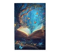 Liorosa Puzzle da 1000 pezzi vibrante albero mistico che cresce da un libro antico, farfalle vivaci puzzle in legno da giardino, splendida opera d'arte, ideale per rilassarsi e mostrare per gli amanti
