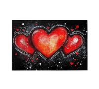 Liorosa Puzzle da 1000 pezzi vibrante cuore della passione, simboli d'amore dalla texture pesante con puntini smerigliati nel cielo di mezzanotte, pezzi si adattano perfettamente, brainstorming per