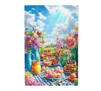 Liorosa Puzzle da 1000 pezzi vibrante delizioso diffusione all'aperto, puzzle in legno per il relax. Mostra i semplici piaceri di una bella giornata, completo di famiglia e amici