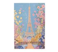 Liorosa Puzzle da 1000 pezzi vibrante scena fantasy di Parigi - Torre Eiffel con giardino delle farfalle, ogni pezzo è unico, adatto per la ricreazione familiare e la decorazione della parete della