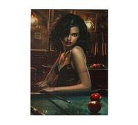 Liorosa Puzzle da 500 pezzi femminile seducente al tavolo da biliardo, puzzle classico in legno per sala giochi, divertente opera d'arte per adulti, esercitare abilità pratiche e pazienza di pensiero