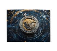 Liorosa Puzzle da 500 pezzi, orologio da tasca celeste, ingranaggi dorati tricati con zaffiro, sollievo dallo stress, sfida a te stesso, esercitare abilità pratiche e pensare