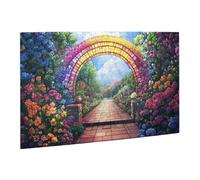 Liorosa Puzzle da 500 pezzi per adulti, arco floreale incantato, tunnel con fiori vibranti in giardino illuminato dal sole, arte fantasy in legno di alta qualità, attività divertenti per le vacanze