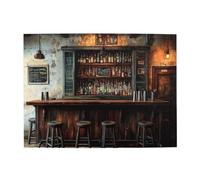 Liorosa Puzzle da 500 pezzi per adulti - bar vintage, capolavoro di barre in legno invecchiato e strumenti da cocktail in metallo, sollievo dallo stress, adatto per attività ricreative in famiglia