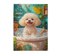 Liorosa Puzzle da 500 pezzi per adulti con simpatico cane che si rilassa nella vasca, regalo antistress, sfida a te stesso, ideale per rilassarsi e mostrare per gli appassionati di cuccioli