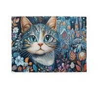 Liorosa Puzzle da 500 pezzi per adulti - Gatto incantato e castello delle fiabe, felino in giardino mistico, arte fantasy in legno di alta qualità, goditi il processo di risoluzione del puzzle, regali