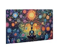 Liorosa Puzzle da 500 pezzi per adulti, meditazione cosmica, chakra sotto l'albero dei mandala, arte spirituale in legno di alta qualità, colori vivaci, sollievo dallo stress, regalo per amici e