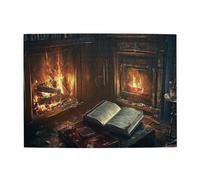 Liorosa Puzzle da 500 pezzi per adulti per studi sul focolare, caminetti scoppiettanti che illuminano antichi libri rilegati in pelle, estetica classica vintage, montaggio pratico della tua