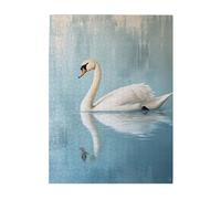 Liorosa Puzzle da 500 pezzi per adulti Riflessione del cigno sul lago calmo, puzzle artistico in legno per alleviare lo stress e mostrare, ideale per relax e divertimento in famiglia, piacere sia per