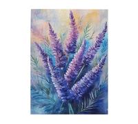 Liorosa Puzzle da 500 pezzi per adulti - Sogni di lavanda, fiori ad acquerello in tonalità morbide puzzle in legno di alta qualità, completo di famiglia e amici, goditi il processo di risoluzione dei