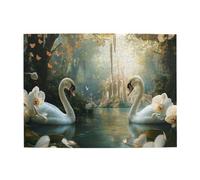 Liorosa Puzzle da 500 pezzi per adulti Swan Wonderland, un paradiso floreale vintage, sollievo dallo stress, sfida a te stesso, divertiti a risolvere puzzle con il tuo per amici e familiari