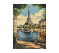 Liorosa Puzzle da 500 pezzi per adulti - Torre Eiffel Parigi, tramonto dorato sulla Senna, puzzle romantico in legno con paesaggio urbano, rilassati e goditi il divertimento di risolvere i puzzle
