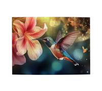 Liorosa Puzzle da 500 pezzi per adulti vivido con uccelli, raccolta del nettare, fotografia classica con cornice naturale congelata, ideale per relax e divertimento in famiglia, goditi il processo di