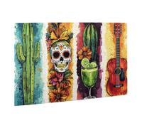 Liorosa Puzzle da 500 pezzi vibrante a forma di serenata di cactus, fico d'india e chitarra in vetro colorato, pezzi si adattano perfettamente, completi di familiari e amici, dimentica i problemi