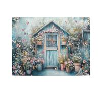 Liorosa Puzzle da 500 pezzi vibrante rifugio delle farfalle, cottage celeste immerso in fiori arcobaleno con recinzione in legno, puzzle della natura rilassante, ogni pezzo è unico, impegnativo