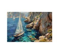 Liorosa puzzle di arte del paesaggio costiero per adulti 1000 pezzi, splendidi colori ad acqua blu, regalo antistress per adulti, adatto per ricreazione familiare e decorazione da parete