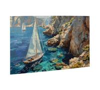 Liorosa Puzzle di arte del paesaggio costiero per adulti 500 pezzi, splendidi colori ad acqua blu, regalo antistress per adulti, adatto per ricreazione familiare e decorazione da parete