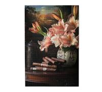 Liorosa Puzzle di composizione floreale letteraria per adulti 1000 pezzi, dorso colorato ricco con fiore e sigaro, ogni pezzo è unico, adatto per la ricreazione familiare e la decorazione della parete