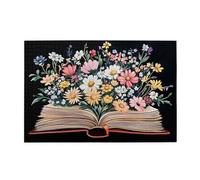 Liorosa puzzle di conoscenza fiorita per adulti 1000 pezzi, vivace bouquet floreale da libro invecchiato, arte letteraria in legno di alta qualità, esercitare abilità pratiche e pensiero, opere d'arte
