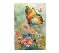 Liorosa Puzzle di farfalle da giardino per adulti 1000 pezzi, acquerello arte insetti vivaci, estetica dai colori morbidi, ideale per relax e divertimento in famiglia, regalo per amici