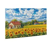 Liorosa Puzzle di girasoli rurali per adulti, 500 pezzi, paesaggio impressionista classico, design vivace e unico, estetica dai colori morbidi, esercizio pratico e pazienza di pensiero